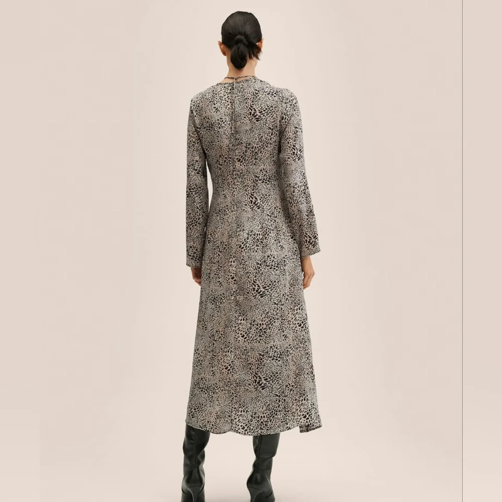 Mango Leopard Print Dress lightweight size USA 12 mango xxl - Picture 3 of 4